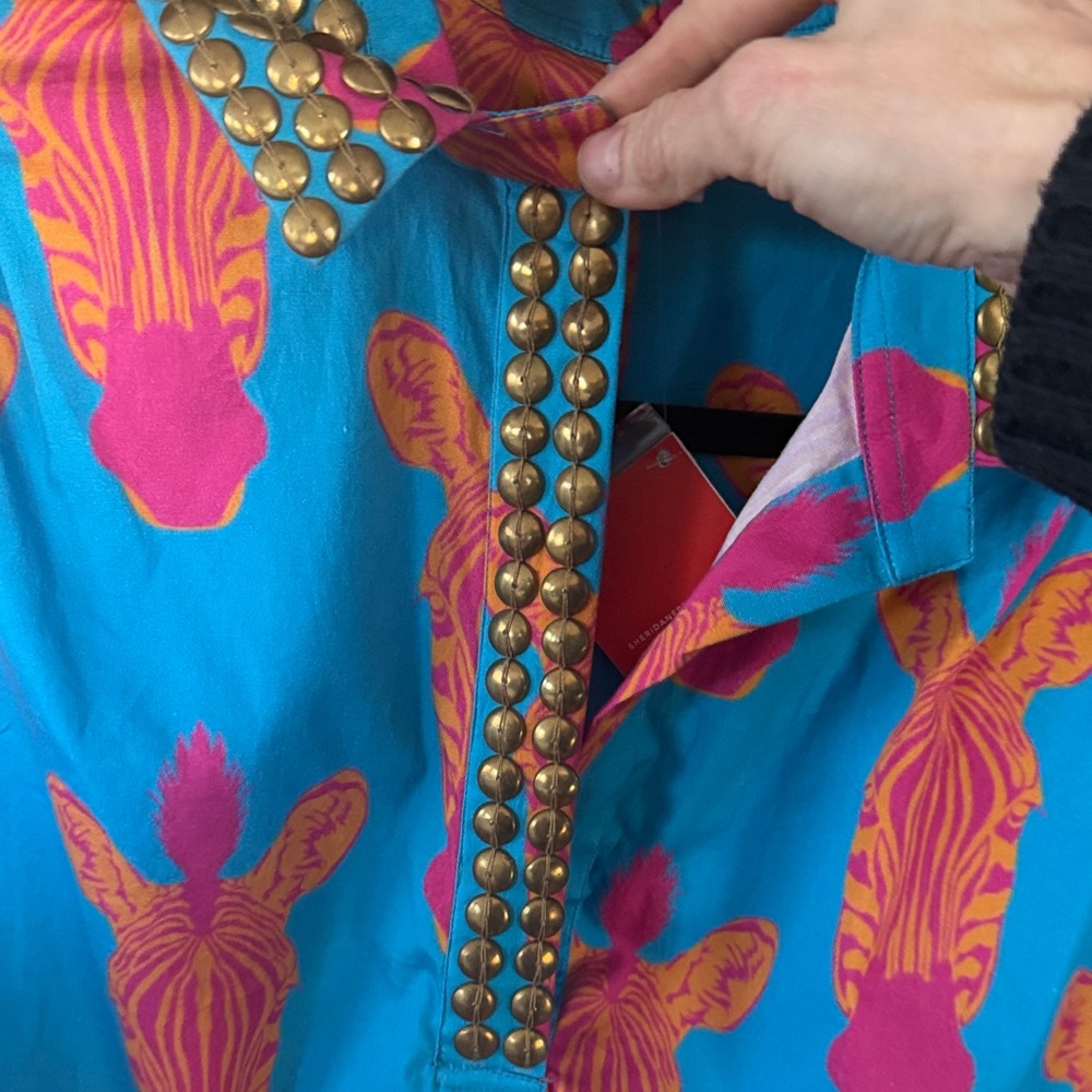 Sheridan French Oversized Vibrant Zebra Print Blouse - Picture 3 of 12